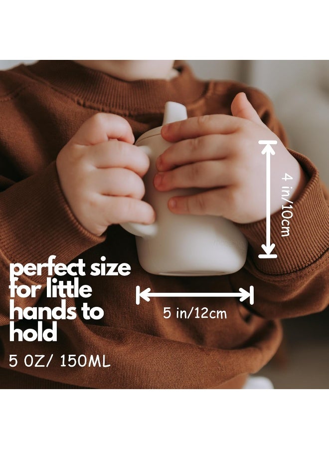 KIDSco. Silicone Sippy Cup and Training Cup for Baby 6 months+ Soft Spout and Handles Unbreakable Easy Grip for Babies 6-12 months and Toddlers 1-3 years 6oz/180ml (Caramel) - Image 4